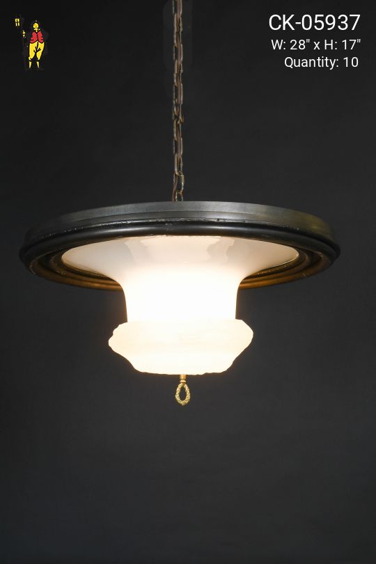 Blown Frosted Glass Chandelier