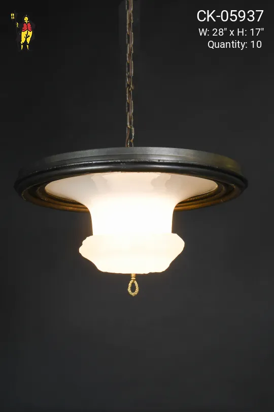 Blown Frosted Glass Chandelier