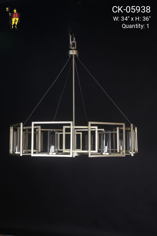 Contemporary Glass Square Chandleier