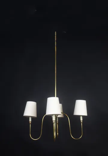 Four Candle Brass Chandelier