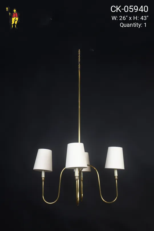 Four Candle Brass Chandelier
