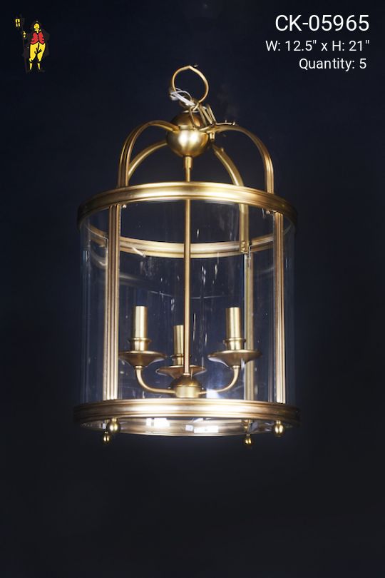 Three Candle Glass Hanging Lantern