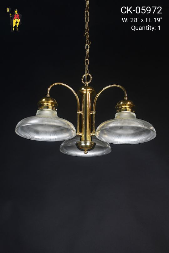 Kitchen Pendent w/Prismatic Glass Shades