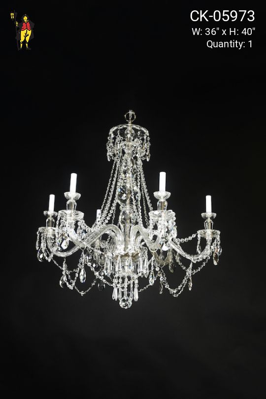 Six Candle Crystal Chandelier