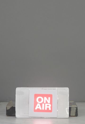 Hanging Silver "On Air" Sign
