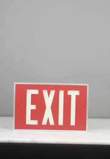 Red "Exit" Sign (Non Electric - Reflective Only)