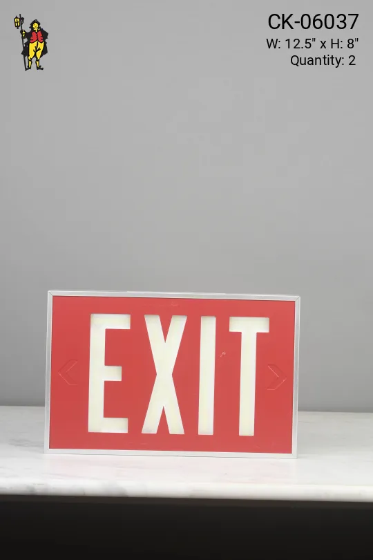 Red "Exit" Sign (Non Electric - Reflective Only)