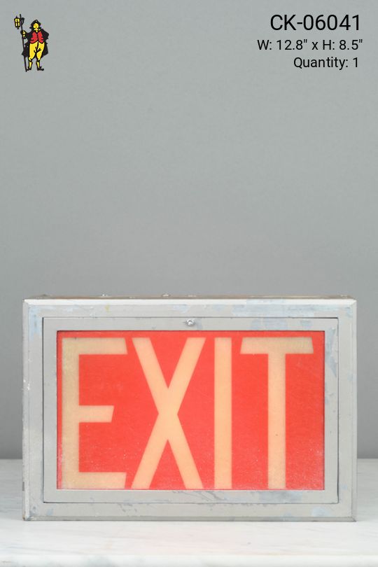 Silver Framed Red "Exit" Sign