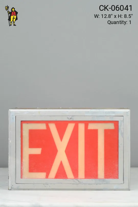 Silver Framed Red "Exit" Sign