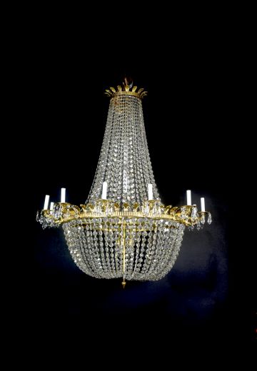 Twenty Four Light Crystal Empire Basket Chandelier (Large)
