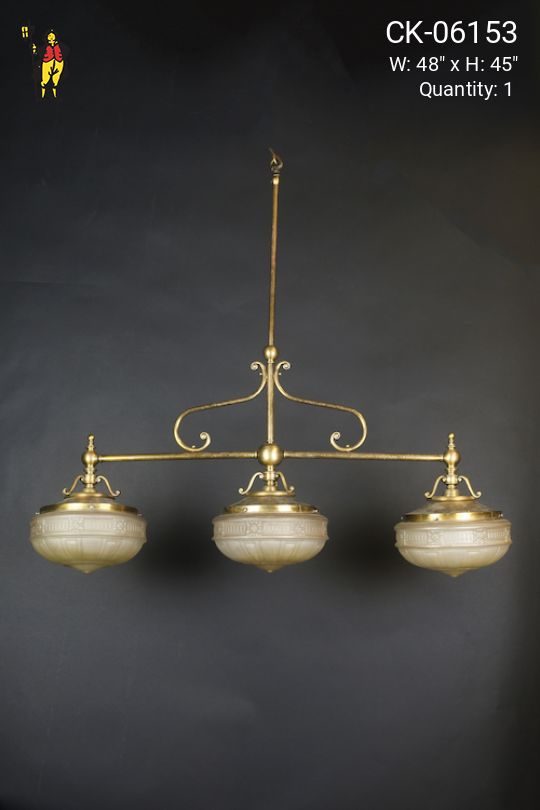 Three Light Brass Chandelier