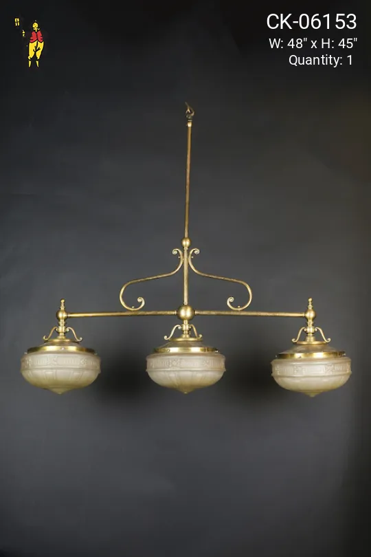 Three Light Brass Chandelier