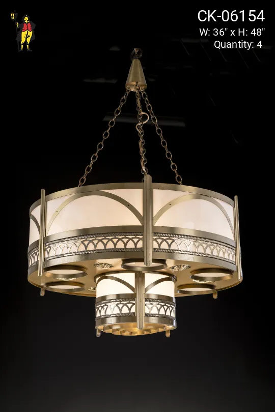 Large Gold Deco Chandelier