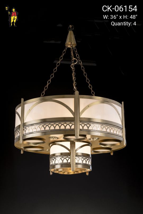 Large Gold Deco Chandelier