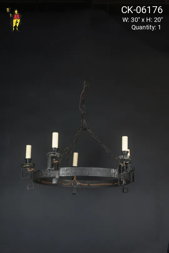 Gothic Five Candle Chandelier