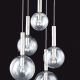 Five Hanging Glass Globe Cluster Pendant #0