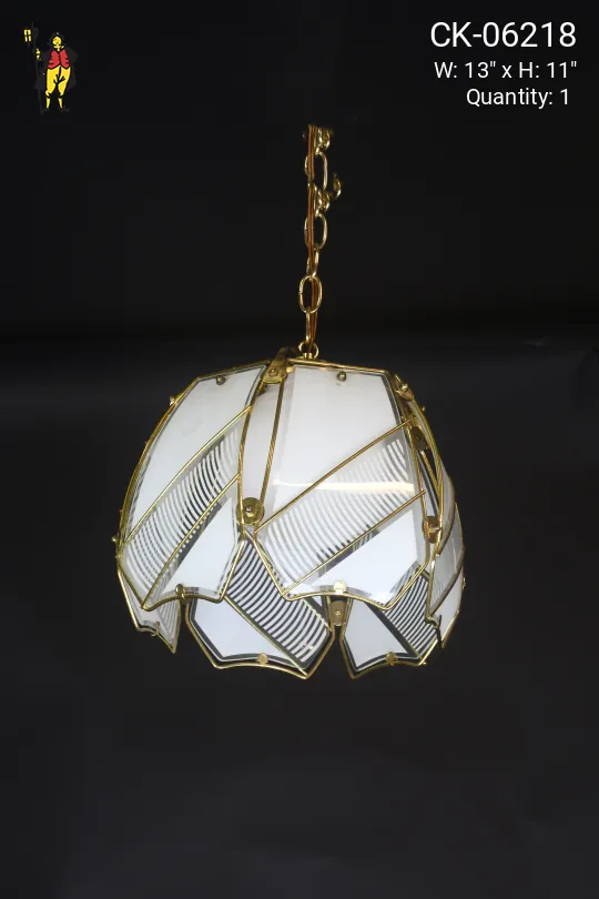 Mid Century Modern Glass Hanging Pendant