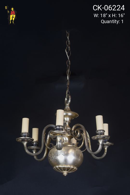 Silver Six Light Traditional Chandelier