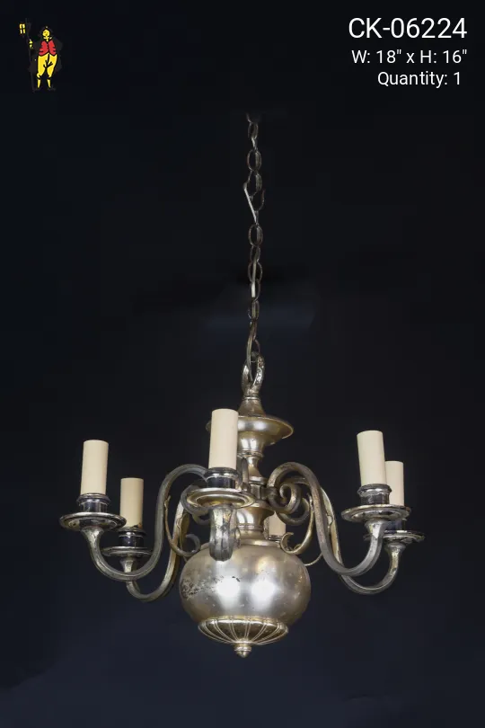 Silver Six Light Traditional Chandelier