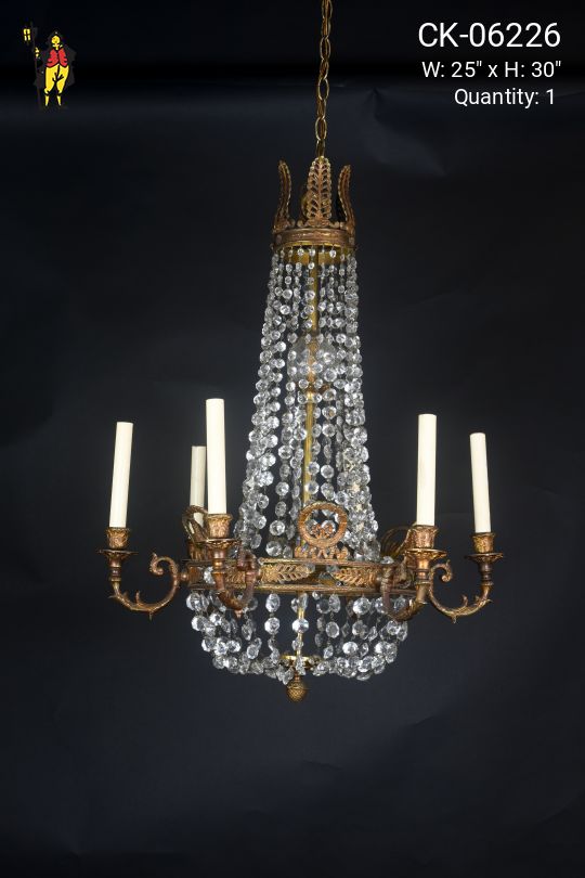 Traditional Crystal & Brass Chandelier