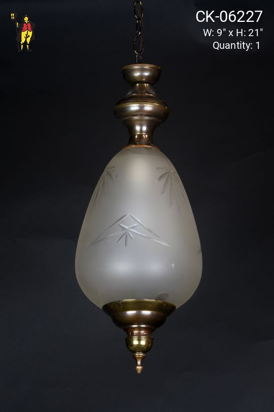 Etched Glass Hanging Pendant