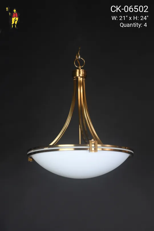 Milk Glass 21" Bowl Chandelier