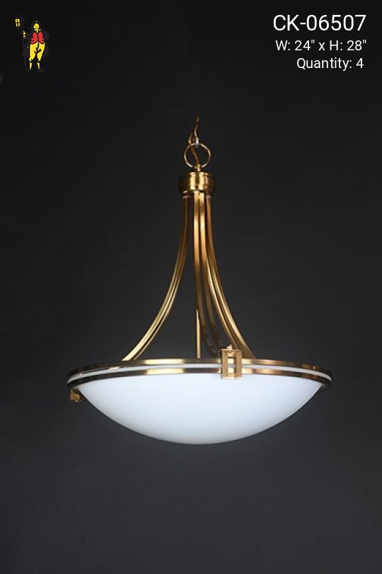 Milk Glass 24" Bowl Chandelier