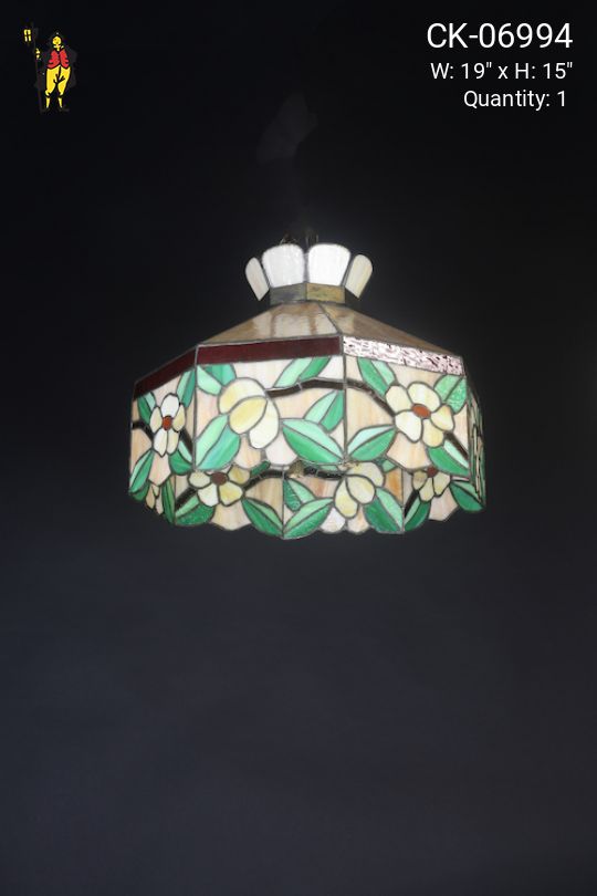 Green & Beiege Hanging Tiffany Glass Shade