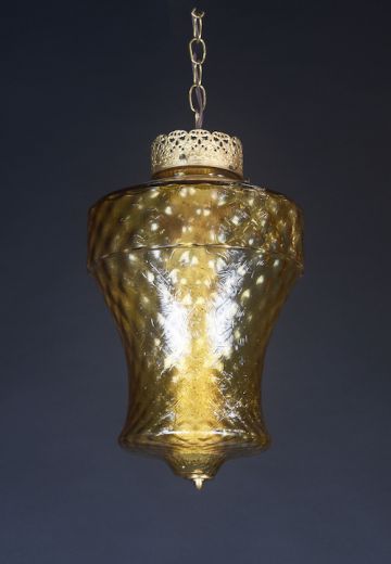 Amber Glass Hanging Acorn Pendant