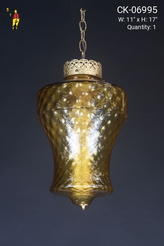 Amber Glass Hanging Acorn Pendant
