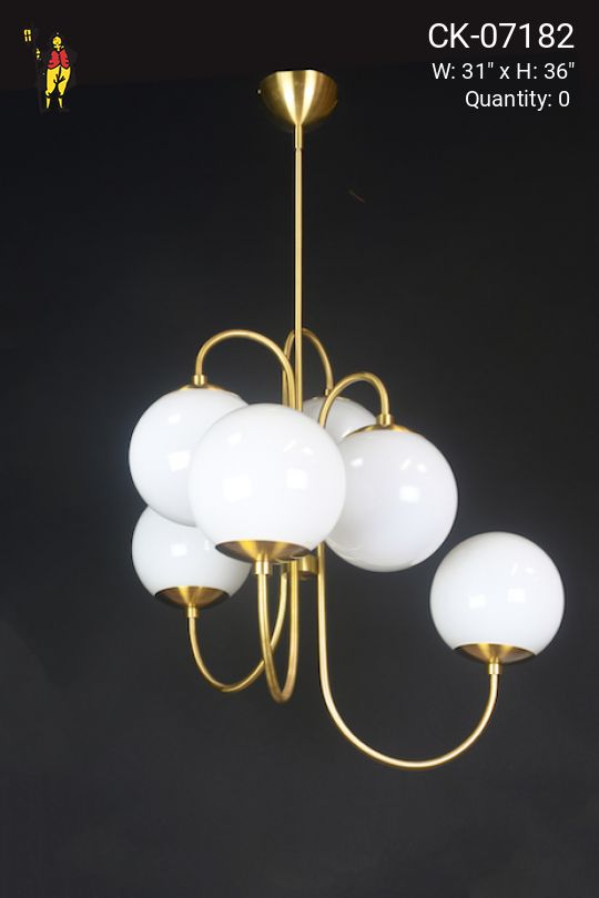 Mid Century Modern Six Globe Chandelier