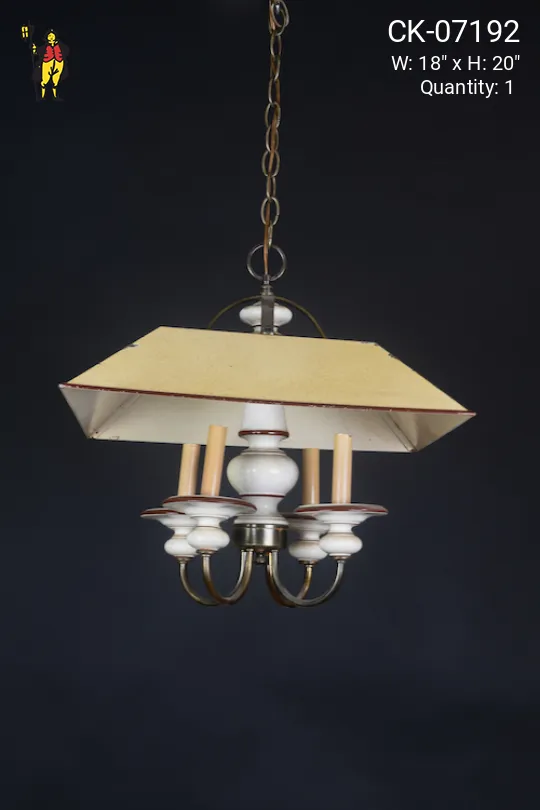 Four Candle Mid Century Style Hanging Fixture