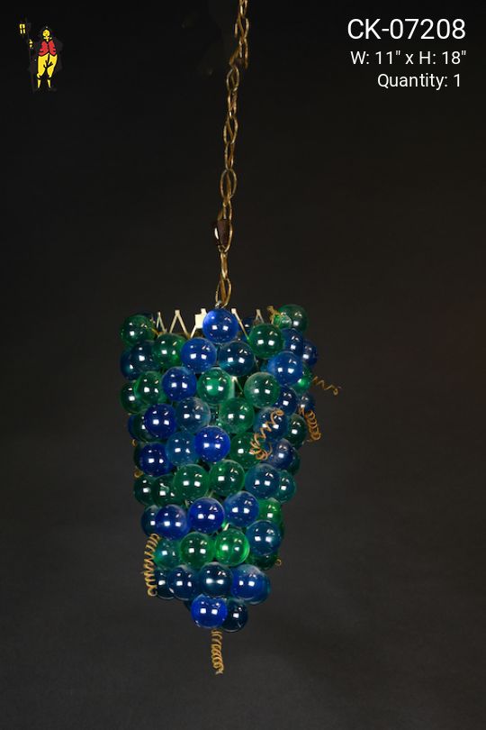 Blue & Green Glass Grap Cluster Pendant