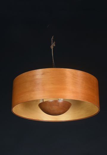 Mid Century Wooden Hanging Pendant