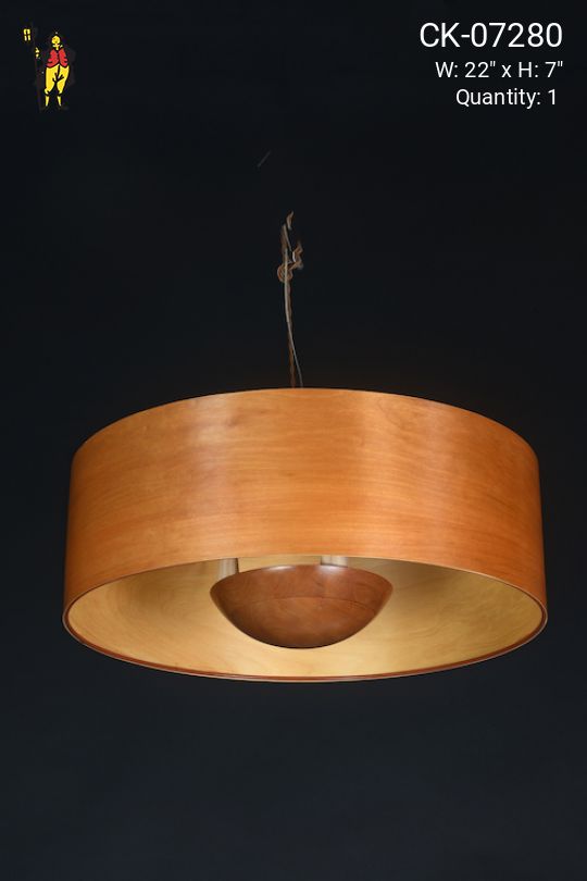 Mid Century Wooden Hanging Pendant
