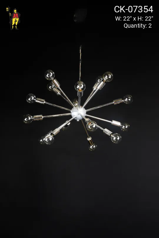 Small Sputnik Style Nickel Hanging Fixture