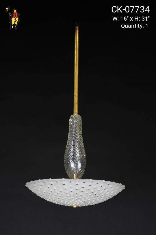 Mid Century Hanging Glass Bowl Chandelier