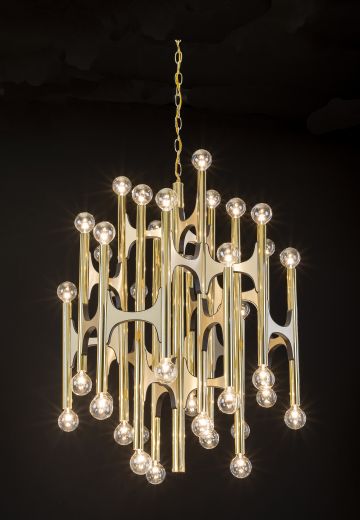 Brass Sputnik Style Chandelier