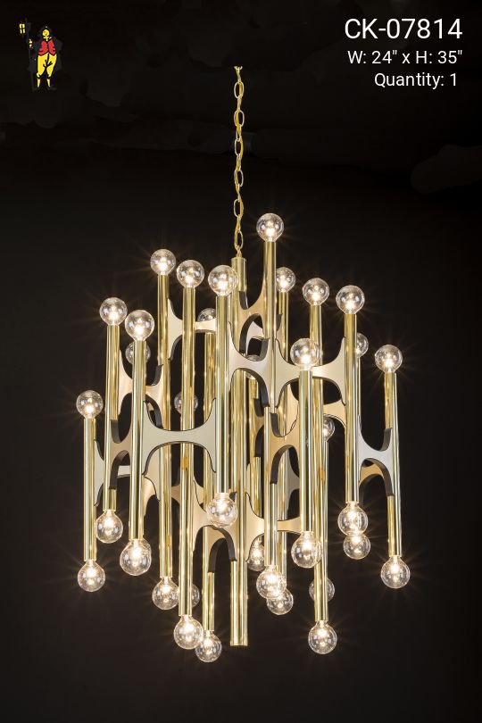 Brass Sputnik Style Chandelier