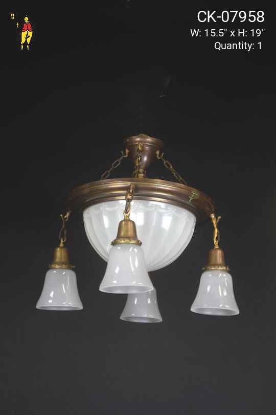 Five Light Glass Bowl Chandelier