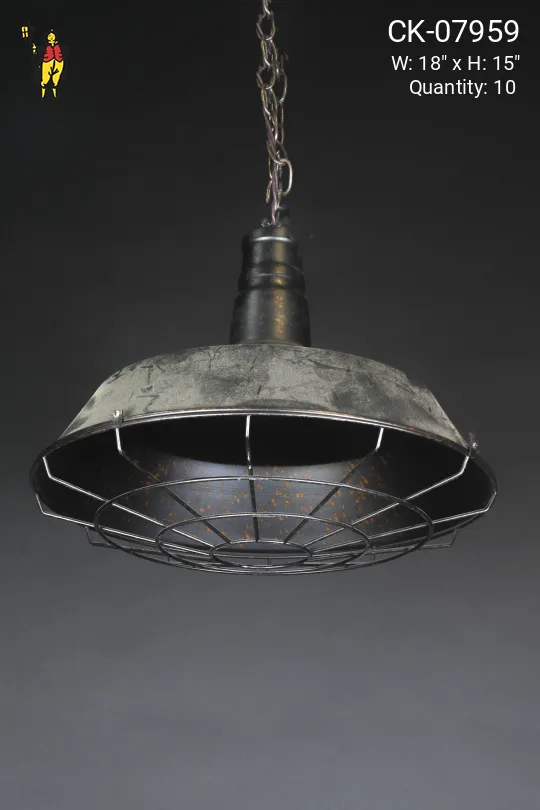 Black w/Rust Flake Hanging 18" RLM w/Wire Cage