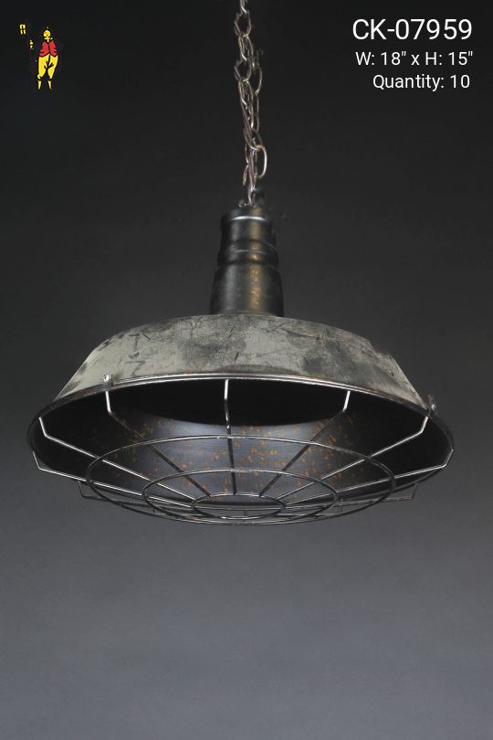 Black w/Rust Flake Hanging 18" RLM w/Wire Cage