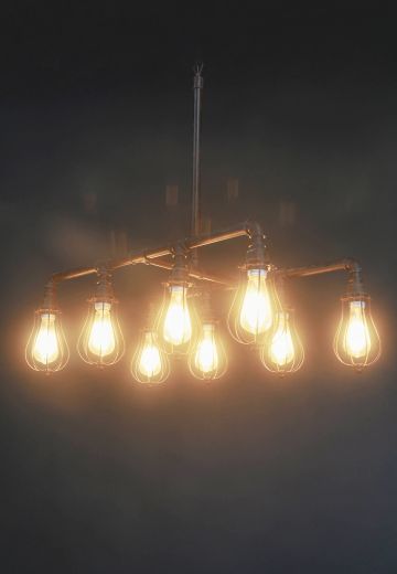Eight Light Hanging Ghost Light Chandelier