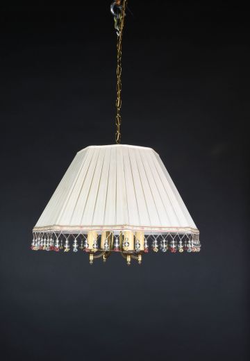 Four Candle Fringe Fabric Shade Hanging Fixture