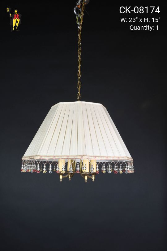 Four Candle Fringe Fabric Shade Hanging Fixture