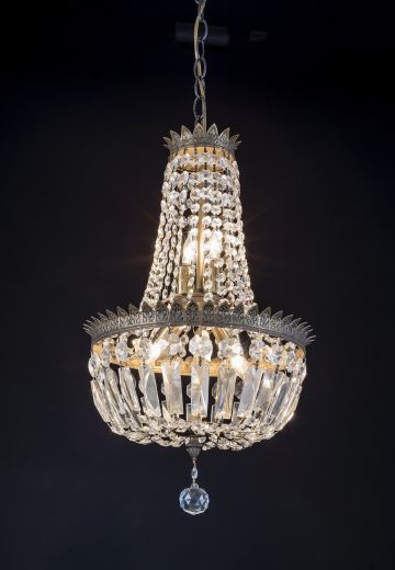 Petite Crystal Basket Chandelier