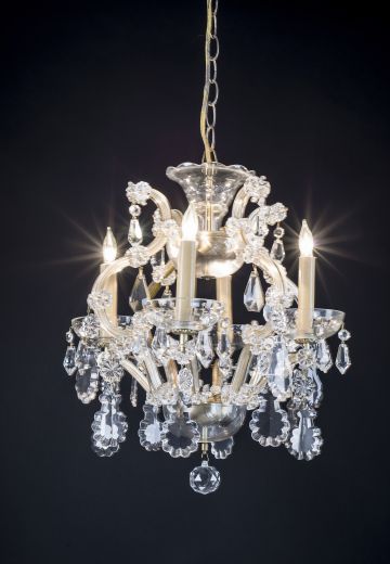 Crystal & Brass Petite Chandelier