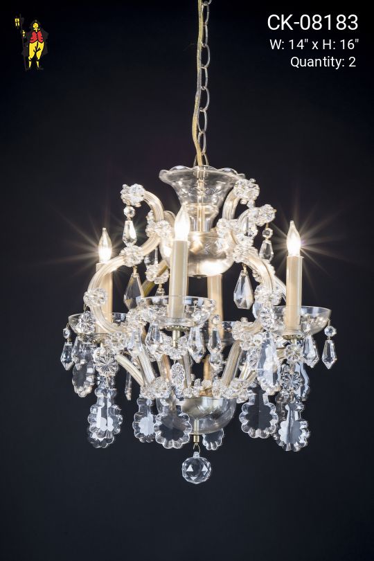 Crystal & Brass Petite Chandelier