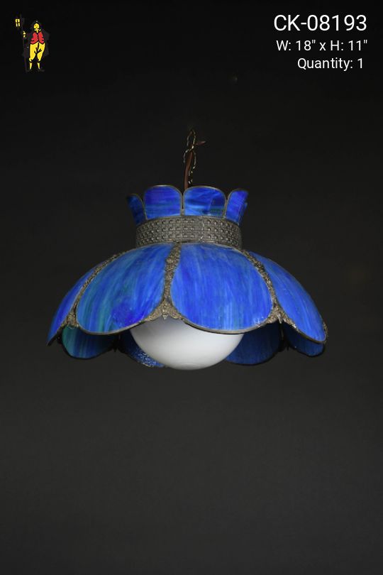 Hanging Dark Blue Tiffany Glass Pendant