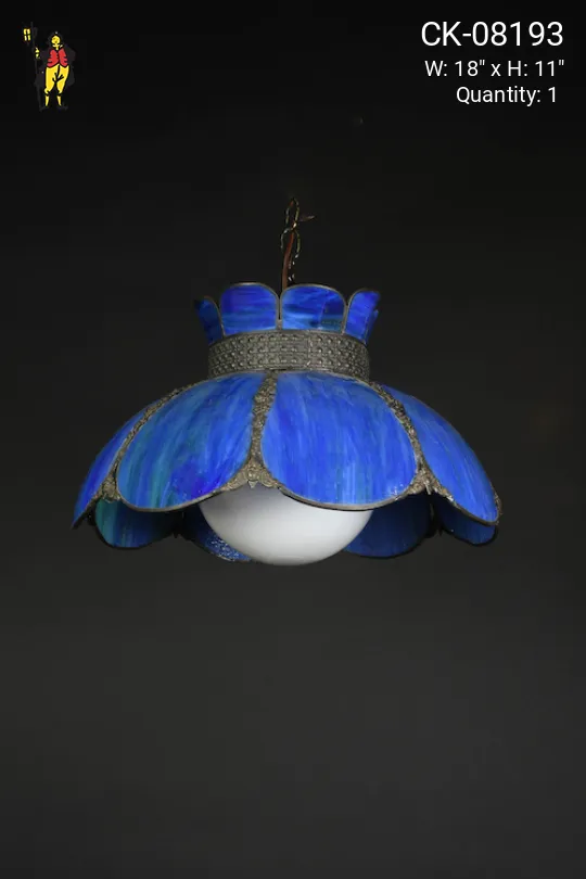 Hanging Dark Blue Tiffany Glass Pendant